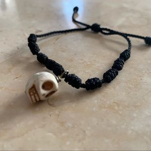 Skull Bead Drawstring Bracelet